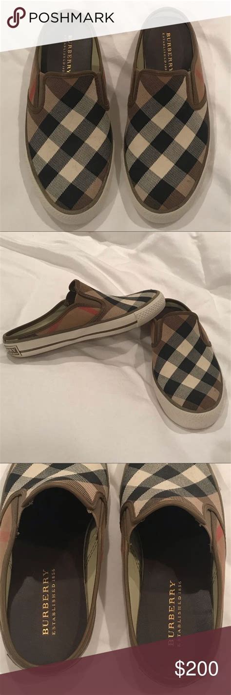 burberry women's slip ons green|Burberry shoes for women.